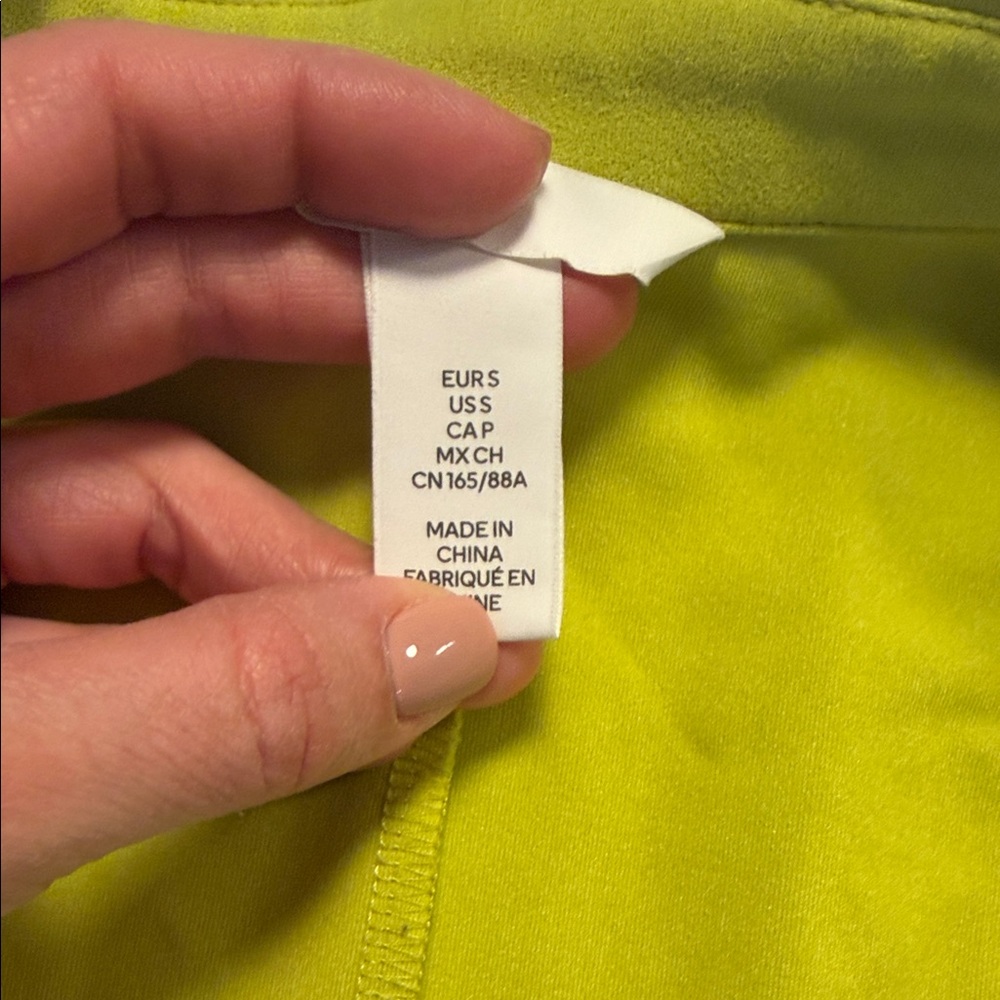 H&M Lime Green Ruched Button-Front Dress size S - Picture 4 of 10